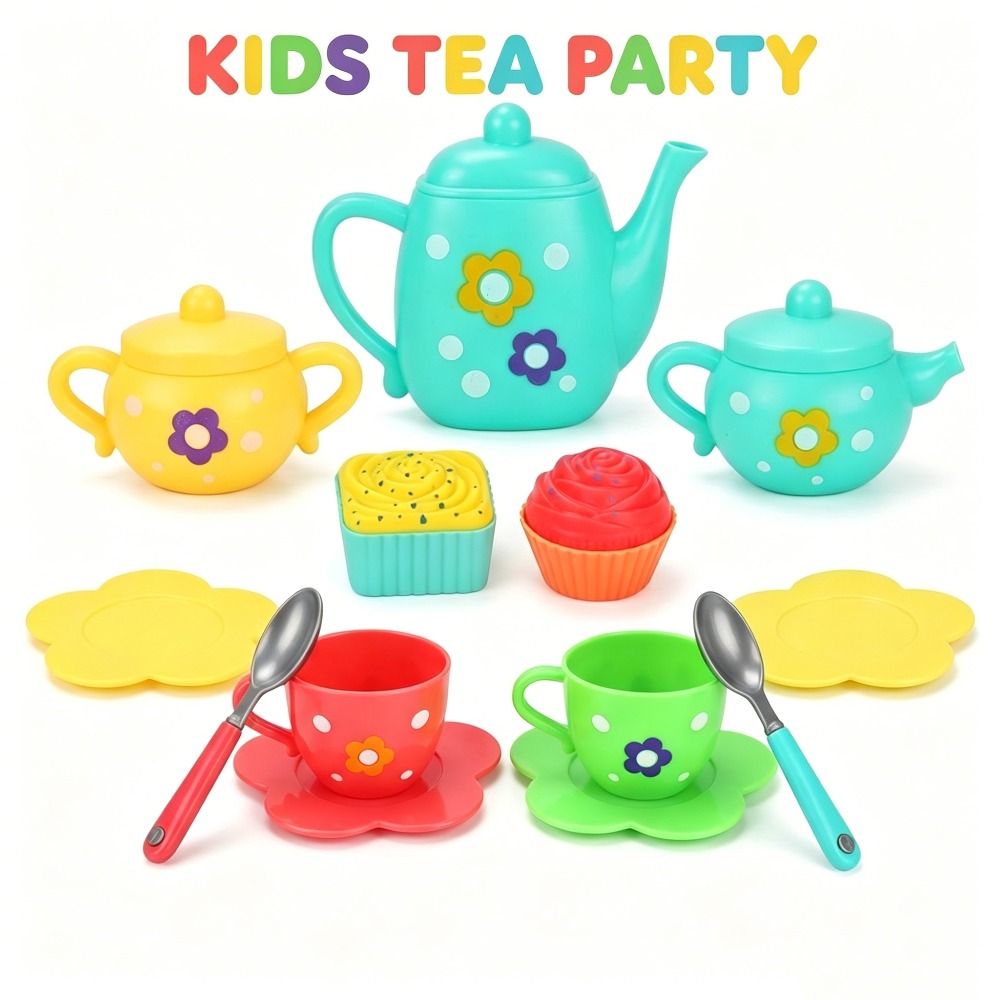 Kids Outdoor Kitchen Accessories - 13-częściowy zestaw herbaty dla dzieci, zabawka