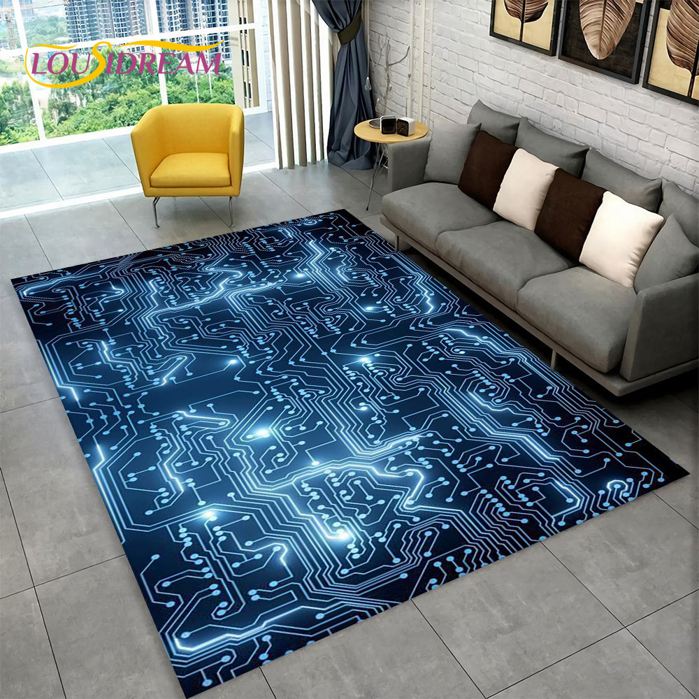 Kids Outdoor Area - Dywanik 3D Chip Circuit Board, dywanik