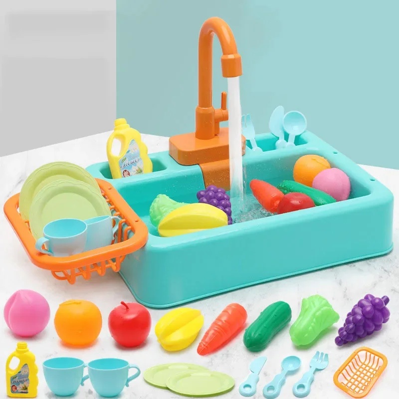 Kids Outdoor Kitchen Accessories - Zestaw zabawek – plastikowa zlewozmywarka do