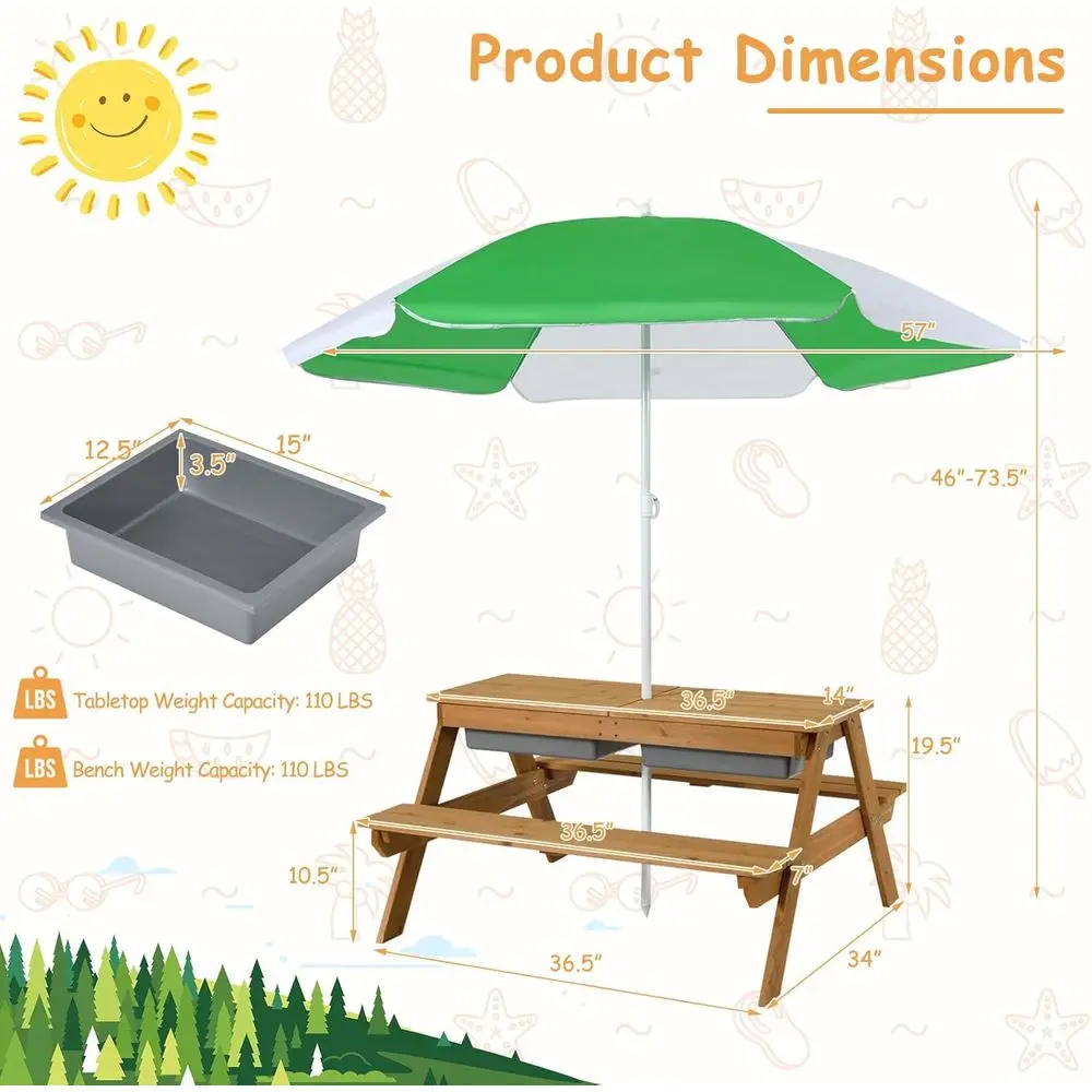 Drewniany stolik piknikowy 4w1 – Kids Outdoor Furniture Set recenzja i cena